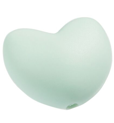 H3264-153 - Stafil - Coeur en silicone pour cordon tétine, Menthe - Figurines en silicone