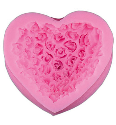 740039-17 - Stafil - Heart with roses - Moules Silicone