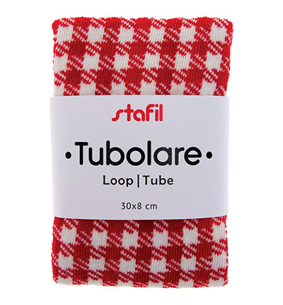 747071-01 - Stafil - Cotton tube, Gingham red/white - Divers