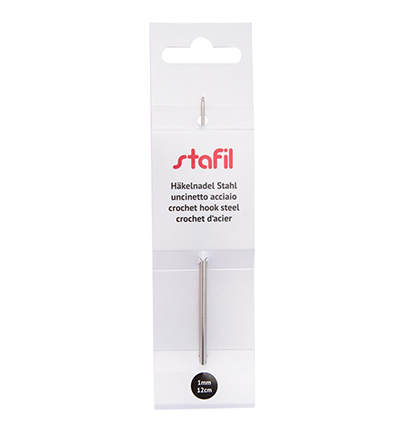 299993-100 - Stafil - Crochet hook steel with flat middle part, ø1,00mm - 