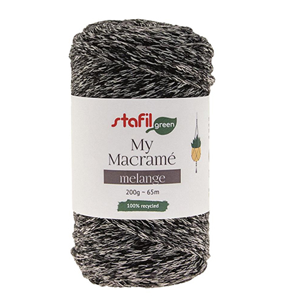 108200-01 - Stafil - Macrame Cordy Melange, Black/grey - 