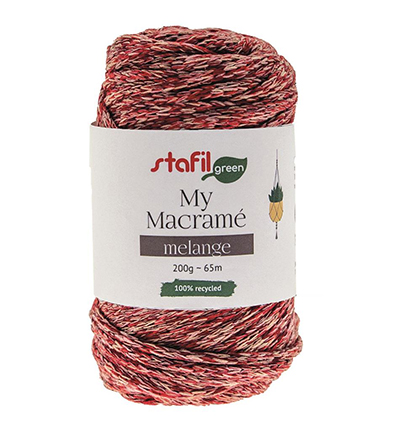 108200-03 - Stafil - Macrame Cordy Melange, Red - 