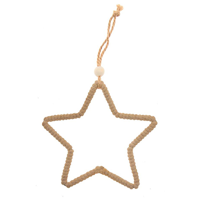 3811-01 - Stafil - Etoile bois et jute naturel - 	Star