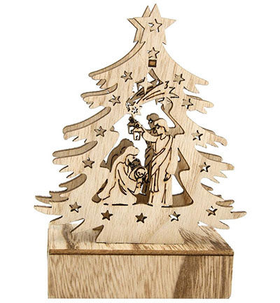 3921-98 - Stafil - DIY set Wooden Nativity Scene, with LED - Noel