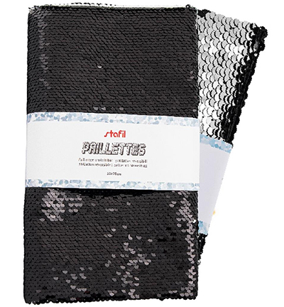 240140-02 - Stafil - Reversible Sequins, Black/silver - Reversible Sequins