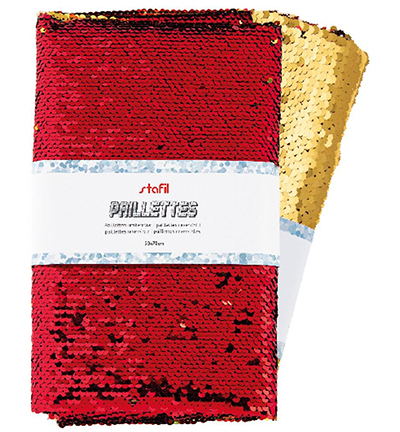 240140-03 - Stafil - Reversible Sequins, Red/gold - Reversible Sequins