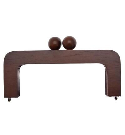 335796-02 - Stafil - Wooden Bag handles clic-clac, brown - 