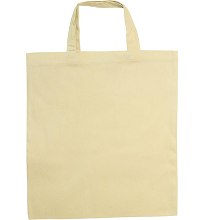 989-12 - Stafil - Ecru canvas tas katoen met kort hengsel - 