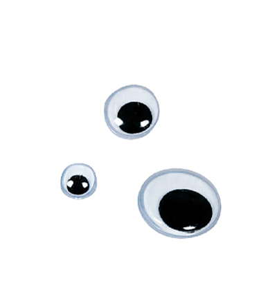 7430-431 - Stafil - Moving eyes round self-adhesiv, 15mm - Wobble eyes auto-adhésif