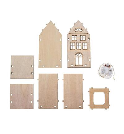 4022-01 - Stafil - Wooden Houses DIY kit with LED - 