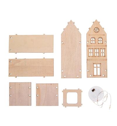 4022-02 - Stafil - Wooden Houses DIY kit with LED - 
