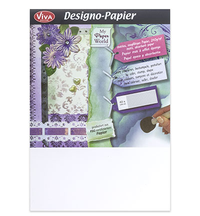 400500300 - ViVa Decor - Block Designo-Papier, 40 sheets / A5 - 240 grams, Blanc 400500300 - ViVa Decor - Block Designo-Papier, 40 sheets / A5 - 240 grams, Blanc