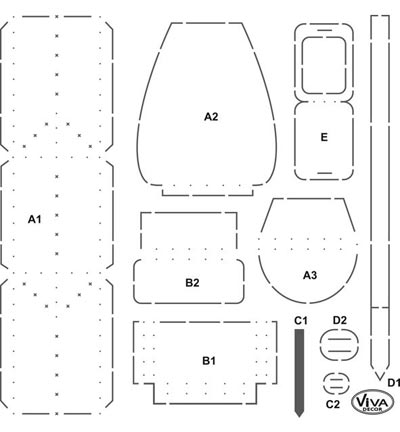 4008.011.00 - ViVa Decor - Sac à dos - Pochoirs Boites Cadeaux