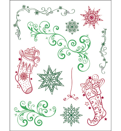 400307100 - ViVa Decor - Weihnachts Strumpfe + Schnorkel - Noël, hiver
