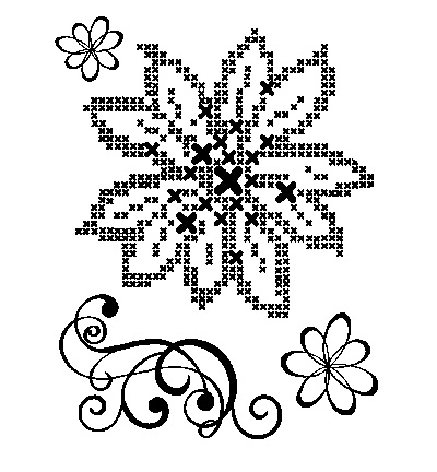 400303400 - ViVa Decor - Kreuzstich Blumen+Schnorkel - Tampons clear & silicone 400303400 - ViVa Decor - Kreuzstich Blumen+Schnorkel - Tampons clear & silicone