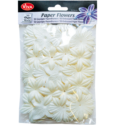 4005.004.00 - ViVa Decor - Fleurs en papier. lot de 50, 5 modèles - 