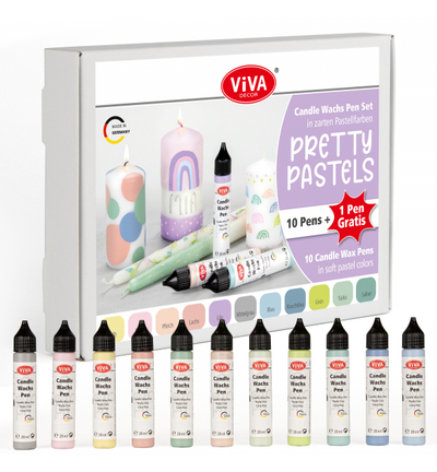 800314000 - ViVa Decor - Candle Wachs Pen Set Pretty Pastels - 