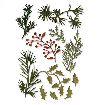 661597 - Sizzix - Holiday Greens, Mini - Tim Holtz - Thinlits