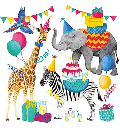 13314311 - Ambiente - Animal Birthday White - Serviettes – Fête