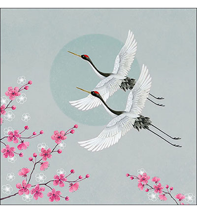 13317321 - Ambiente - Cranes green - Serviettes – Animaux