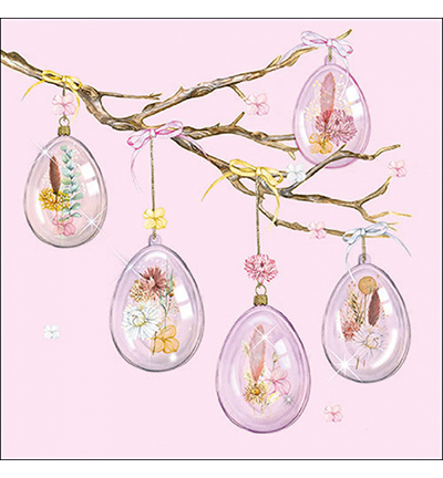 13317605 - Ambiente - Glass eggs rose - Serviettes – Pâques