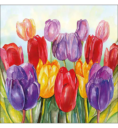 13318505 - Ambiente - Colourful tulips - Serviettes – Printemps