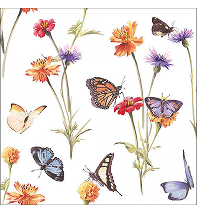 13319335 - Ambiente - Butterfly garden white - Serviettes – Printemps
