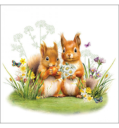 13319465 - Ambiente - Little squirrels - Serviettes – Printemps