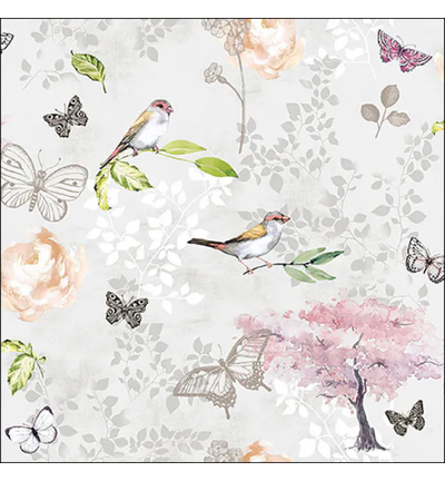 13319511 - Ambiente - Birds and butterflies grey - 