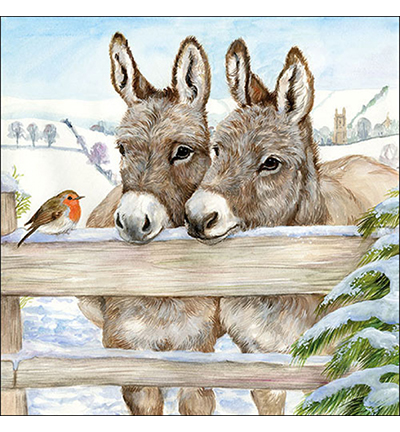 33310495 - Ambiente - Donkeys - Serviettes – Noël