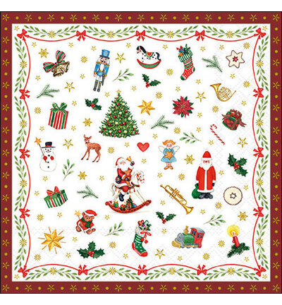 33314765 - Ambiente - Ornaments all over red - Serviettes – Noël 33314765 - Ambiente - Ornaments all over red - Serviettes – Noël