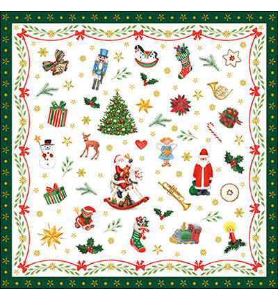33314766 - Ambiente - Ornaments all over green - Serviettes – Noël