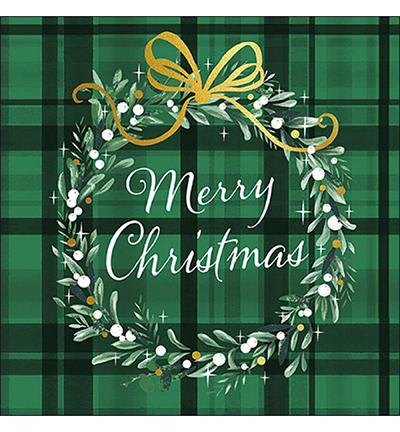 33315566 - Ambiente - Christmas Plaid green - Serviettes – Noël
