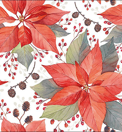 33316490 - Ambiente - Poinsettia and Berries - Serviettes – Noël
