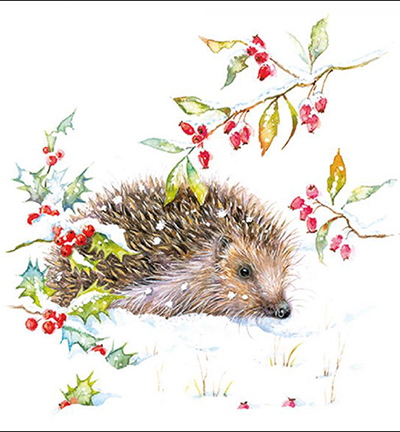 33316595 - Ambiente - Hedgehog in Winter - Serviettes – Noël