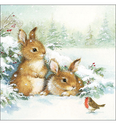 33317985 - Ambiente - Friends in snow - Serviettes – Noël