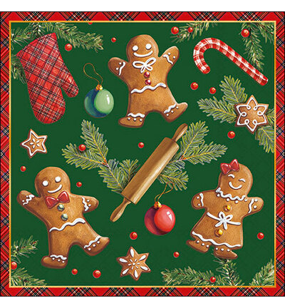 33318882 - Ambiente - Gingerbread cookies green - Serviettes – Noël 33318882 - Ambiente - Gingerbread cookies green - Serviettes – Noël