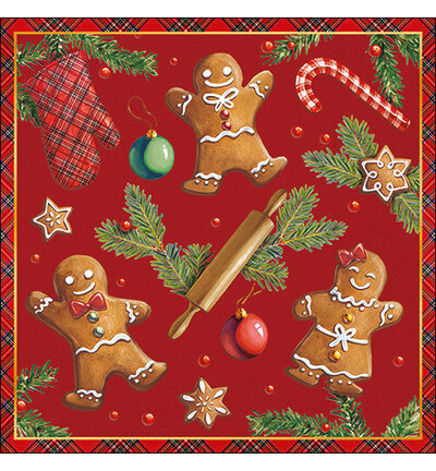 33318883 - Ambiente - Gingerbread cookies red - Serviettes – Noël 33318883 - Ambiente - Gingerbread cookies red - Serviettes – Noël