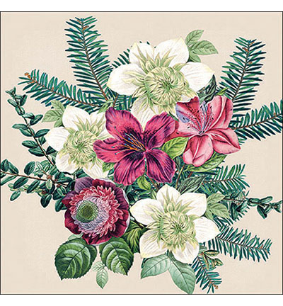 33318971 - Ambiente - Azalea and helleborus cream - Serviettes – Noël