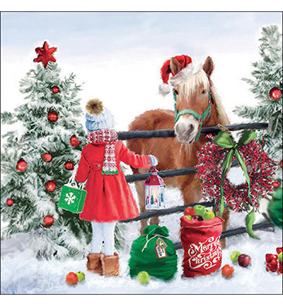 33319035 - Ambiente - Horse girl - Serviettes – Noël