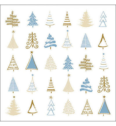 33319046 - Ambiente - Christmas tree doodles blue - Serviettes – Noël