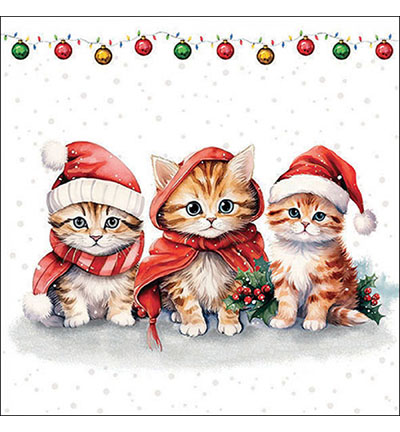 33319105 - Ambiente - Funny cute kittens - Serviettes – Noël