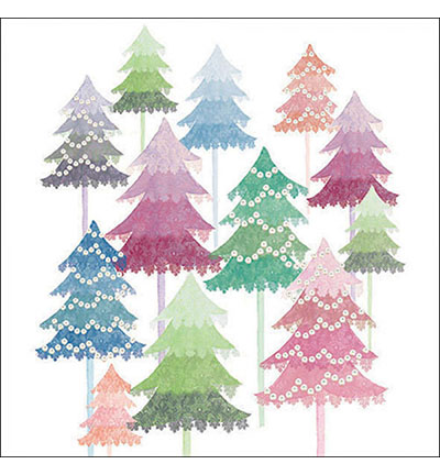 33319115 - Ambiente - Watercolour trees - Serviettes – Noël