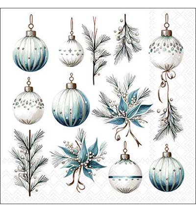 33319987 - Ambiente - Hanging decorations silver - Serviettes – Noël 33319987 - Ambiente - Hanging decorations silver - Serviettes – Noël