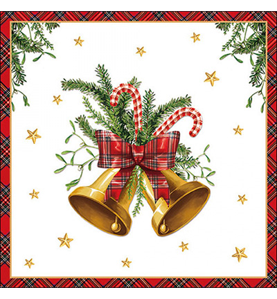33320035 - Ambiente - Scottish bells white - Serviettes – Noël