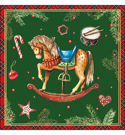 33320041 - Ambiente - Classic rocking horse green - Serviettes – Noël 33320041 - Ambiente - Classic rocking horse green - Serviettes – Noël