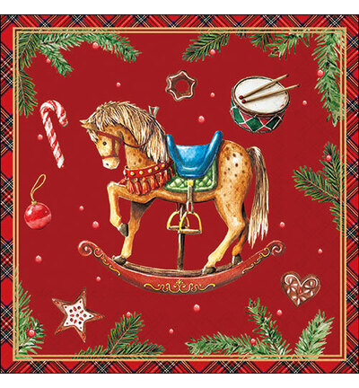 33320042 - Ambiente - Classic rocking horse red - Serviettes – Noël 33320042 - Ambiente - Classic rocking horse red - Serviettes – Noël