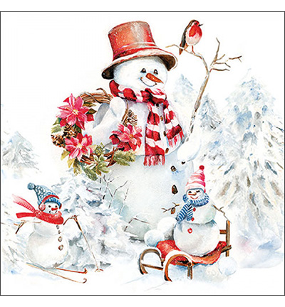 33320095 - Ambiente - Sporty snowmen - Serviettes – Noël
