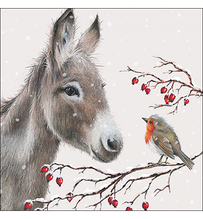 33320100 - Ambiente - Donkey and robin - Serviettes – Noël
