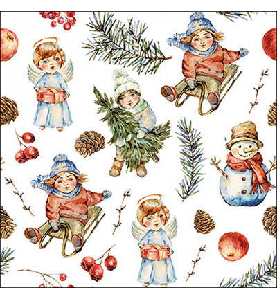 33320135 - Ambiente - Playing outside white - Serviettes – Noël